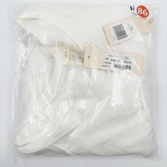 Eberjey Blair Boardwalk 2 Piece Pajama Set White XL Cotton Luxe Quiet Luxury - Picture 5 of 5